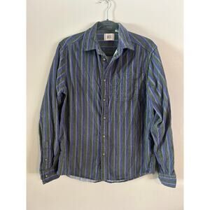 BDG Corduroy Button Up Shirt Small Purple Green Stripe Urban Outfitters